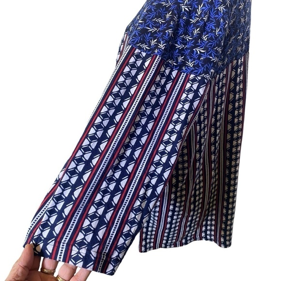 ULLA POPKEN Women's plus size 32/34 red blue white cotton tunic top pull over - Picture 5 of 8